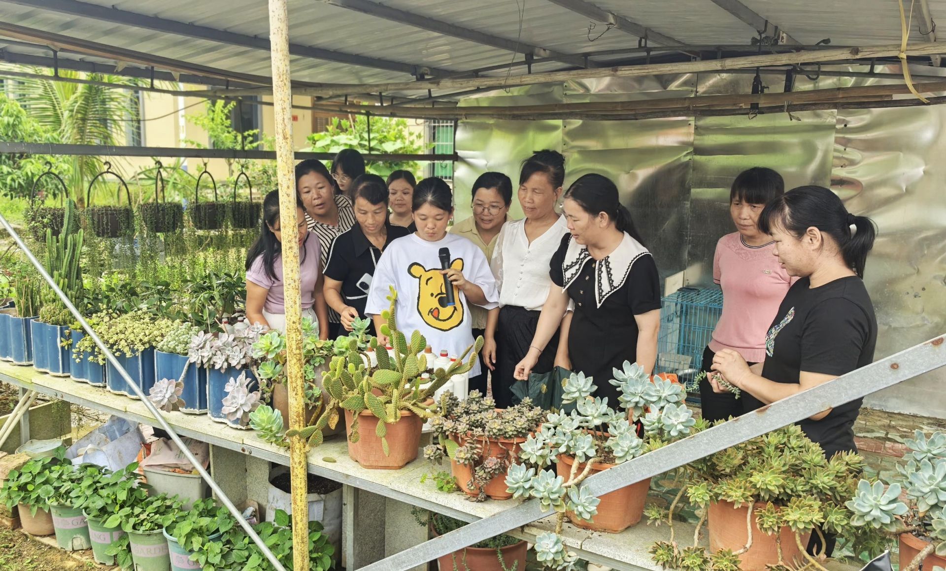 廉江市長山鎮(zhèn)發(fā)揮婦女作用，推進“美麗庭院”建設