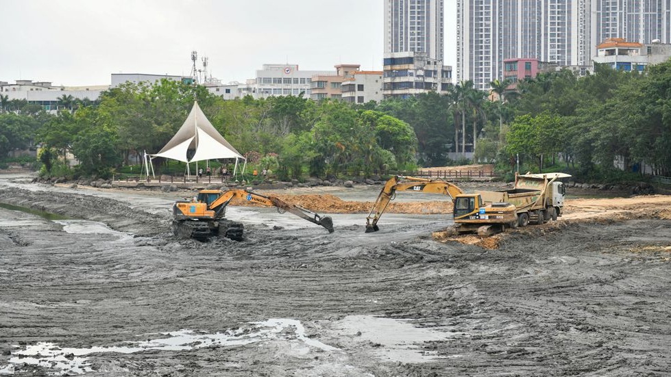 霞湖公园清淤护水