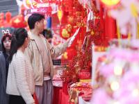 逛花市啦！市民购买年花年桔过新年