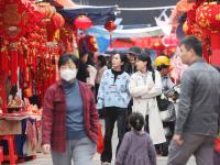 逛花市啦！市民购买年花年桔过新年